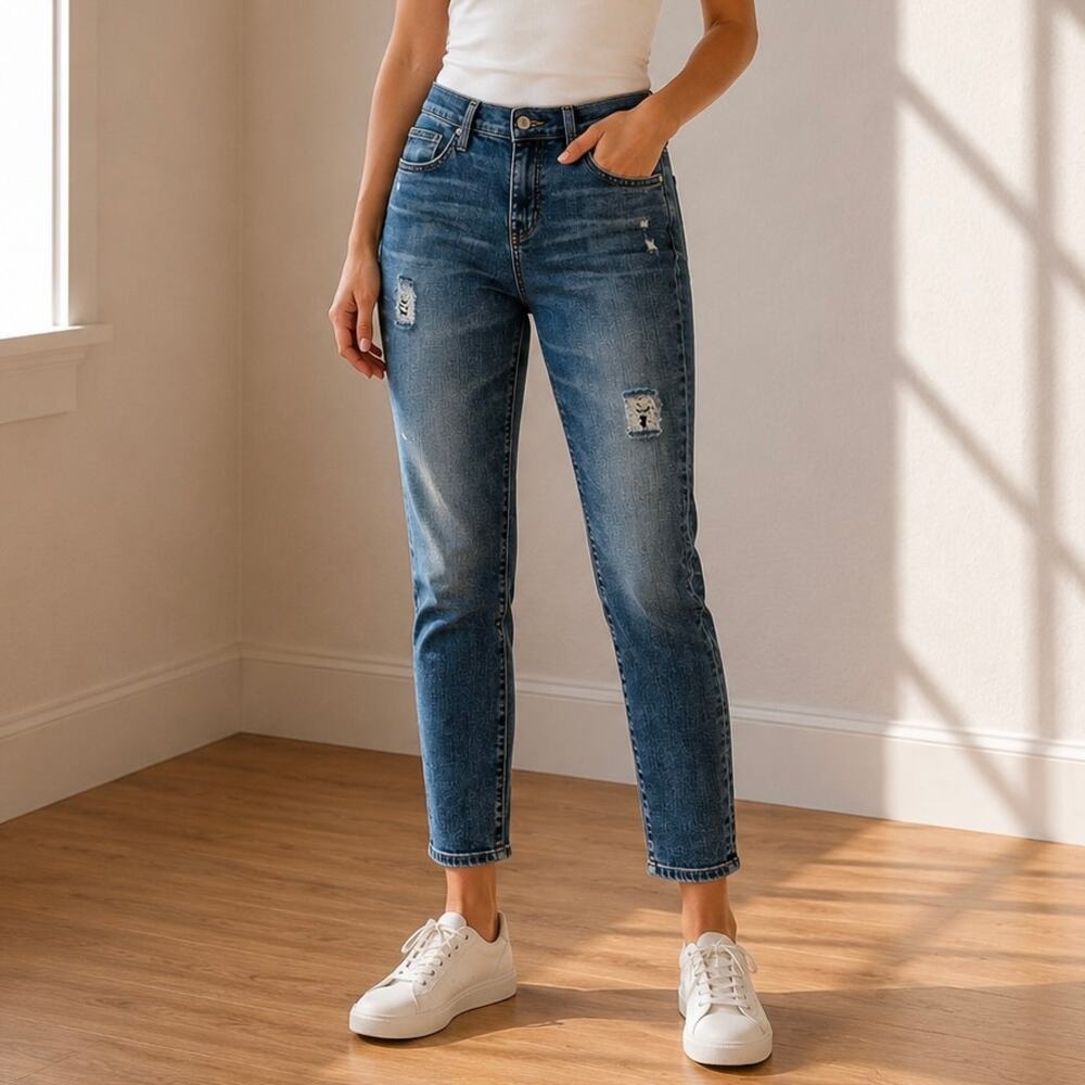 Big Star Alex Skinny Jeans Size 29 Capri Length Distressed Stretch Denim